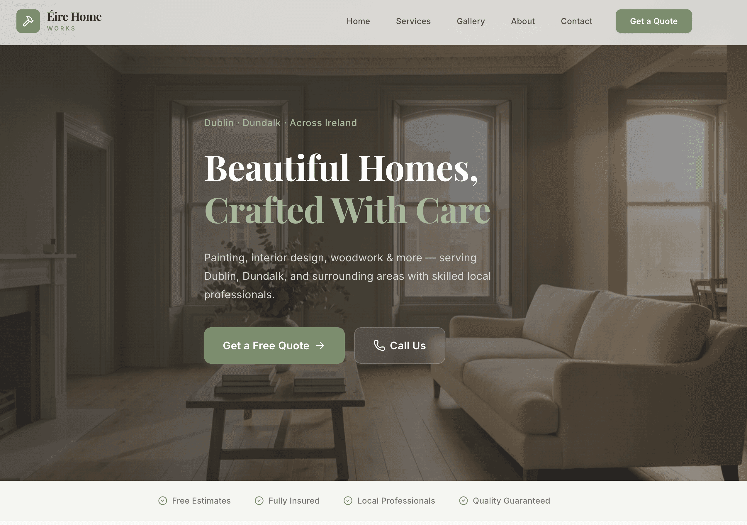 Éire Home Works website preview