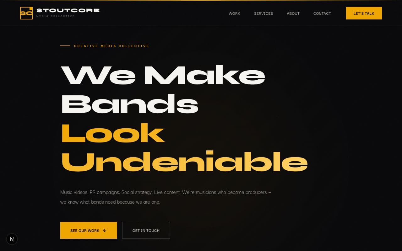 STOUTCORE website preview